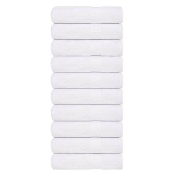 10 PCS White Shower Towels - 100% Cotton, 70x140 cm