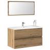  Bathroom Cabinet with Mirror Artisan Oak Engineered Wood Colour artisan oak Number of 1 Number of Pieces 