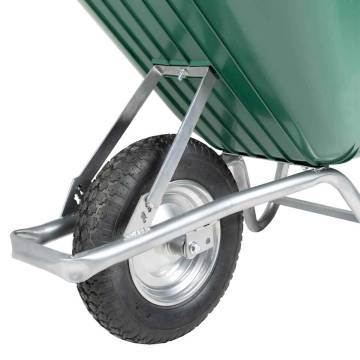 Heavy-Duty Green Wheelbarrow - 90L, 150kg Capacity