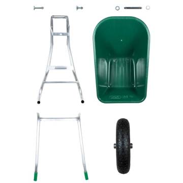 Heavy-Duty Green Wheelbarrow - 90L, 150kg Capacity