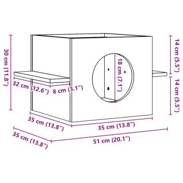 Cat House White 51x35x30 cm - Solid Pine Luxury for Cats