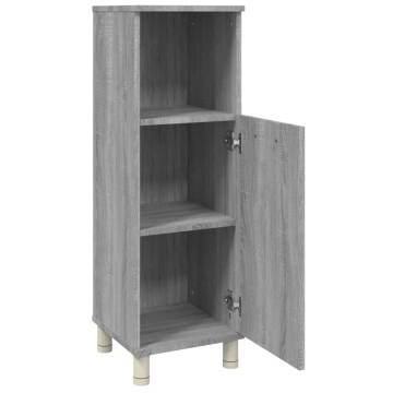 Stylish Grey Sonoma Bathroom Cabinet - 30x30x95 cm