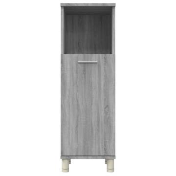 Stylish Grey Sonoma Bathroom Cabinet - 30x30x95 cm