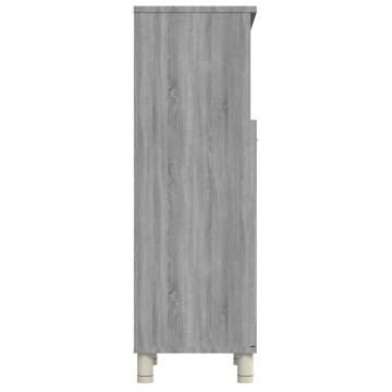 Stylish Grey Sonoma Bathroom Cabinet - 30x30x95 cm