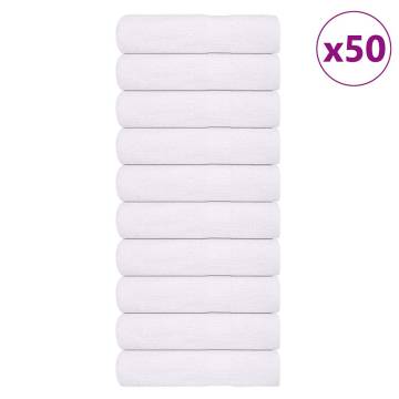 Hand Towels 50 pcs - White 50x100 cm 100% Cotton | HipoMarket