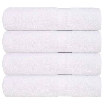 Hand Towels 4 pcs White 50x100 cm 100% Cotton | HipoMarket