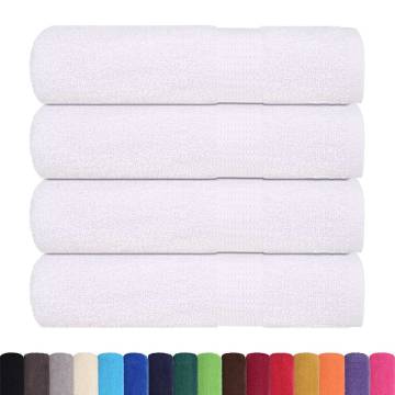 Hand Towels 4 pcs White 50x100 cm 100% Cotton | HipoMarket