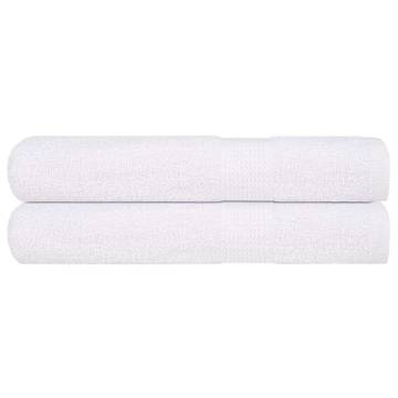 2 pcs White Cotton Towels 100x200 cm | Soft & Absorbent