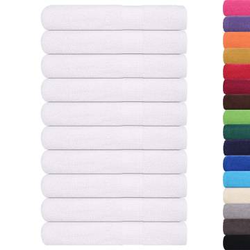 10 Pcs White Towels 100x200 cm - 100% Cotton | HipoMarket