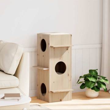 Cat House 43x43x90 cm Solid Wood Pine | Hipomarket