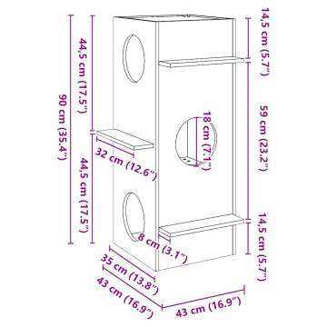 Elegant Wax Brown Cat House - Solid Pine Wood | HipoMarket