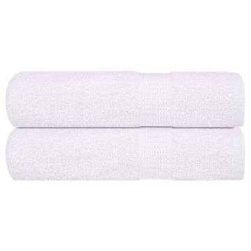 Hand Towels 2 pcs White 50x100 cm - 100% Cotton, 360 gsm