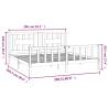 White Solid Wood Pine Bed Frame with Headboard 200x200 cm