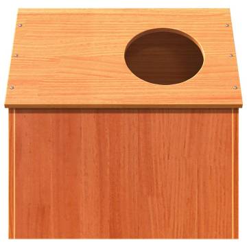 Cat House Wax Brown - Solid Pine Wood - 41x50x50 cm