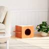 Comfortable Cat House - Wax Brown Solid Pine Wood | Hipomarket