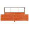 Solid Wood Pine Bed Frame 200x200 cm - Wax Brown