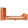 Solid Wood Pine Bed Frame 200x200 cm - Wax Brown