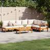  5 Piece Garden Sofa Set with Cushions Solid Wood Acacia Colour cream Model 3x sofa + corner + table Number of 1 