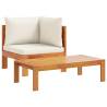 5 Piece Garden Sofa Set - Solid Acacia Wood with Cushions