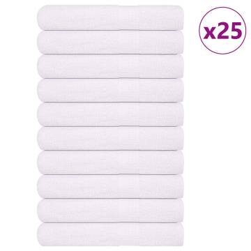 Premium 25 Pcs White Towels - 100% Cotton, 360gsm | Hipomarket