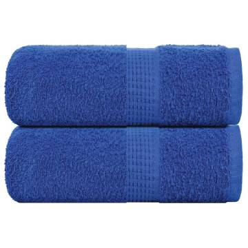 Soft Blue Guest Towels - 2 Pcs 30x50 cm, 100% Cotton