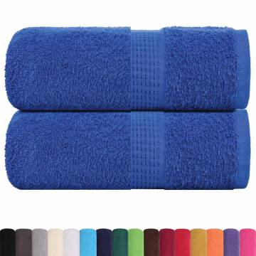 Soft Blue Guest Towels - 2 Pcs 30x50 cm, 100% Cotton