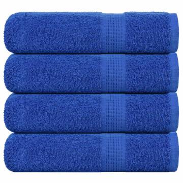 Hand Towels 4 pcs Blue - 50x100 cm 100% Cotton | Hipo Market