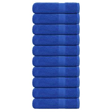 10 Pcs Blue Bath Towels - 100% Cotton, 360 GSM, 100x150 cm