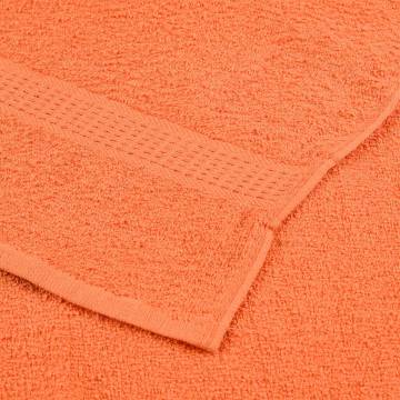 10 Pcs Orange Bath Towels - 100% Cotton, 100x150 cm | HipoMarket