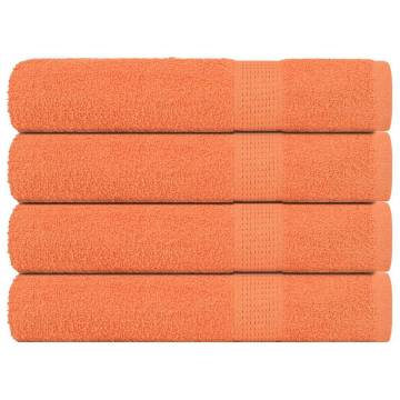 Sauna Towels 4 pcs Orange 80x200 cm - 100% Cotton