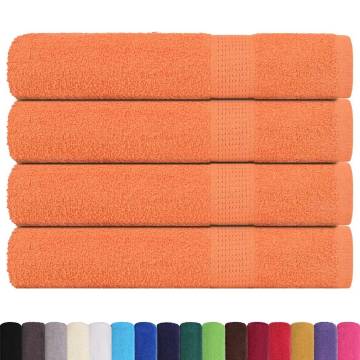 Sauna Towels 4 pcs Orange 80x200 cm - 100% Cotton