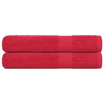 Red Cotton Towels 2 pcs 100x200 cm - Soft & Absorbent