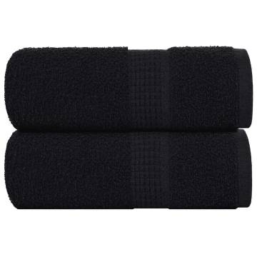 Soap Towels 2 pcs Black 30x30 cm - 100% Cotton | HipoMarket