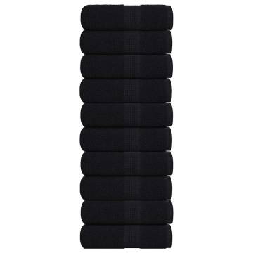 10 pcs Black Soap Towels - 100% Cotton, 30x30 cm | HipoMarket