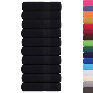 Hand Towels 10 pcs Black 50x100 cm 360 gsm 100% Cotton - HipoMarket