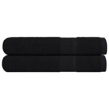 Sauna Towels 2 pcs Black 80x200 cm | 100% Cotton & Absorbent