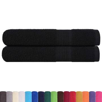 Sauna Towels 2 pcs Black 80x200 cm | 100% Cotton & Absorbent