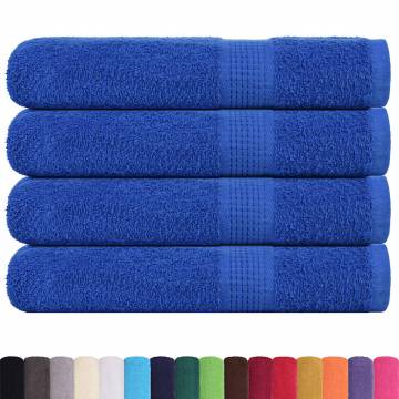 Blue Sauna Towels 4 pcs | 100% Cotton | 80x200 cm | 360 gsm