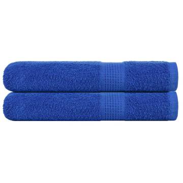 Soft Blue Cotton Towels (2 pcs) - 100x200 cm, 360 gsm