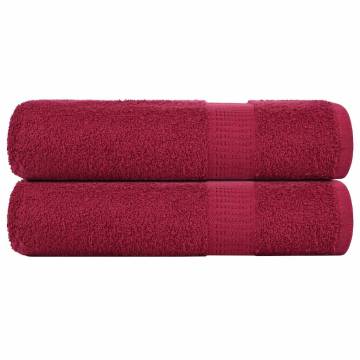 Hand Towels 2 pcs Bordeaux - 100% Cotton, 50x100 cm, 360 gsm