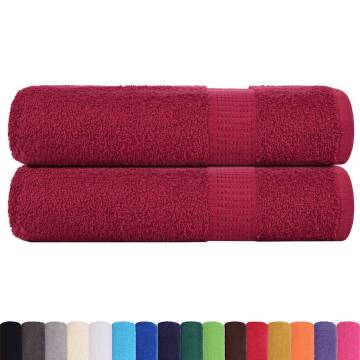 Hand Towels 2 pcs Bordeaux - 100% Cotton, 50x100 cm, 360 gsm