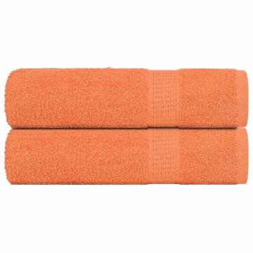 Hand Towels 2 pcs Orange - 100% Cotton & Durable | HiPoMarket