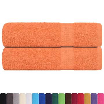 Hand Towels 2 pcs Orange - 100% Cotton & Durable | HiPoMarket