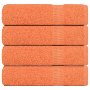 4 pcs Orange Bath Towels - 100% Cotton, 100x150 cm | HipoMarket