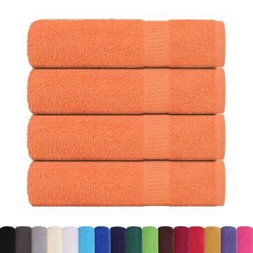 4 pcs Orange Bath Towels - 100% Cotton, 100x150 cm | HipoMarket