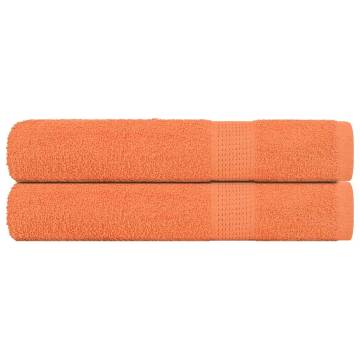 Soft 100% Cotton Orange Towels - 2 pcs 100x200 cm | HipoMarket UK