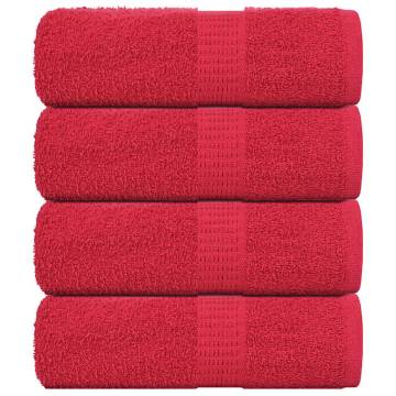 Soap Towels 4 pcs Red 30x30 cm - 100% Cotton & Absorbent