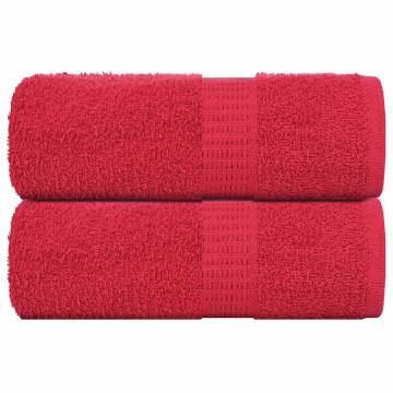 Guest Towels 2 pcs Red 30x50 cm - 100% Cotton & Soft