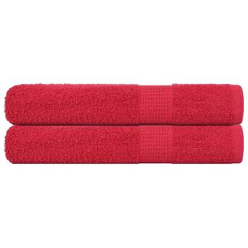 Red Sauna Towels 2 pcs 80x200 cm 100% Cotton - Hipomarket