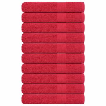 10 Red Sauna Towels | 100% Cotton, 80x200 cm | Hipomarket